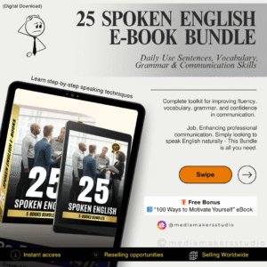 25 Spoken English eBook Bundle – Daily Use Sentences, Vocabulary, Grammar & Communication Skills (Digital Download)