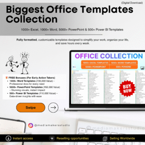 Biggest Office Templates Collection – 1000+ Excel, 1000+ Word, 5000+ PowerPoint & 500+ Power BI Templates (Lifetime Access, Digital Download)