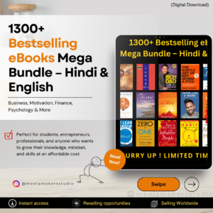 1300+ Bestselling eBooks Mega Bundle – Hindi & English | Business, Motivation, Finance, Psychology & More (Digital Download)