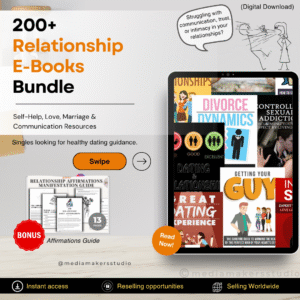 200+ Relationship E-Books Bundle with Bonus Affirmations Guide | Digital Download | Self-Help, Love, Marriage & Communication Resources