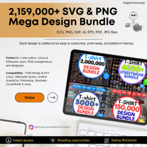 2,159,000+ SVG & PNG Mega Design Bundle | 153GB Digital Download | T-Shirt, Cricut, DTF, POD, Sublimation, Graphic Design Resources