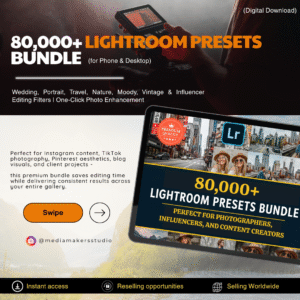 80,000+ Lightroom Presets Bundle for Mobile & Desktop | Wedding, Portrait, Travel, Nature, Moody, Vintage & Influencer Editing Filters | One-Click Photo Enhancement