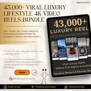 43,000+ Viral Luxury Lifestyle 4K Video Reels Bundle | Cars, Yachts, Jets, Travel, Fashion & Motivational Content | Perfect for Instagram, TikTok & YouTube Creators