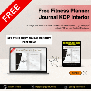 Free Fitness Planner Journal KDP Interior | 120-Page 6x9 Workout & Goal Tracker | Printable Fitness Log | Ready-to-Upload PDF for Low Content Publishing